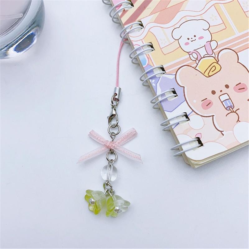 Bowknot Phone Charm Strap Keychain Keyring Lanyard String Flower Phone Chain