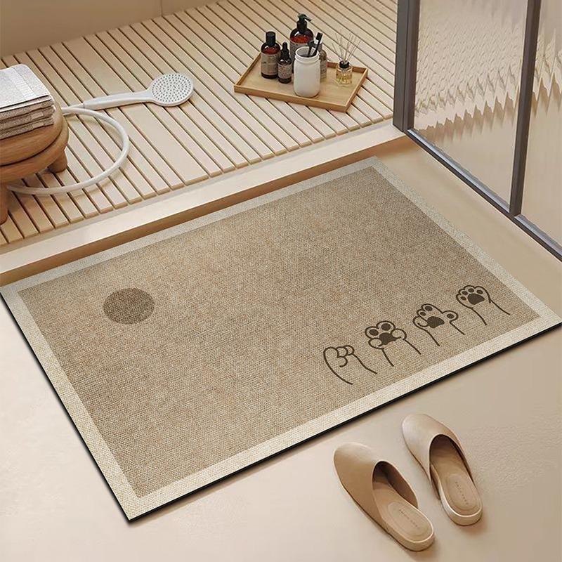

Non-slip Bathroom Carpet Cute Cartoon Rug Water Absorption Dirt Resistant Floor Mat Home Decor Foot Mats Door Mat Diatom Mud 1pc 50x80cm
