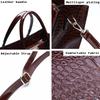 Borsa a mano da donna di lusso vintage con motivo coccodrillo, Borsa tote di grande capacità, Borsa a spalla in pelle da lavoro per donna