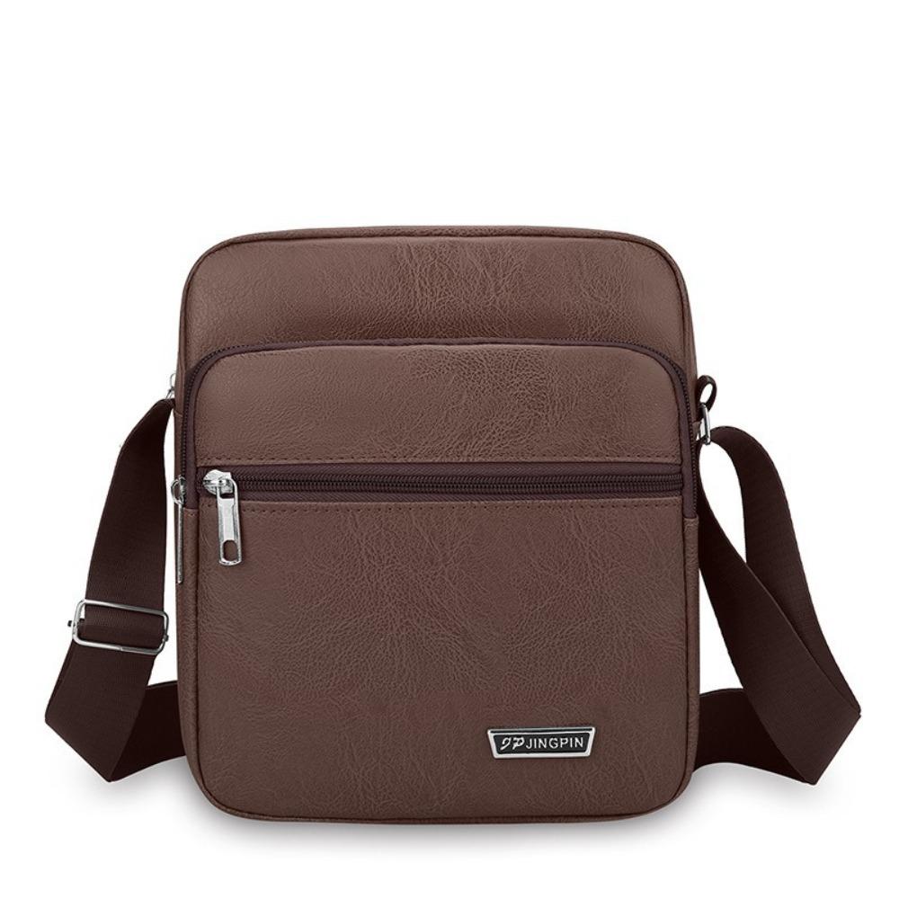 PU Leather Men s Shoulder Bag Waterproof Large Capacity Single Backpack Black Brown Men s Messenger Bags Men Women темно-коричневого