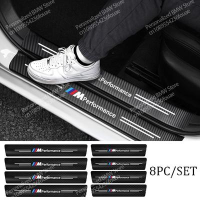 4/8Pcs Car Door Sill Scratch Resistent Sticker Threshold Pad For M Performance 2 1 3 4 5 Series X1 X2 X3 X4 M2 M3 M4 M5 M6