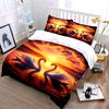 Swans Reflecting On Sunset Lake Bedding Set For Kids Luxury Gift 3Pcs Digital Print Comforter Set Soft Comfortable Breathable