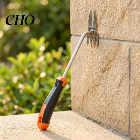 Ergonomic Garden Weeding Tool 2-in-1 Weed Puller, Heavy Duty Stainless Steel Hand Weeder, with Crabgrass Extractor Non-Slip Handle, for Uprooting Lawn
