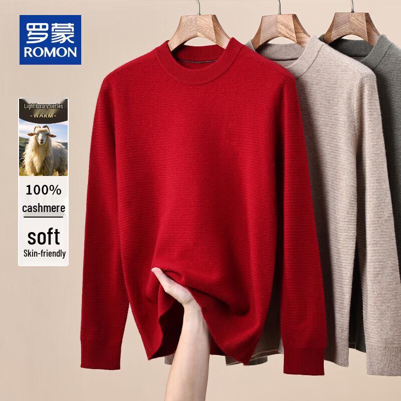 

ROMON Men s 100% Cashmere Half-Turtleneck Thickened Sweater 3XL