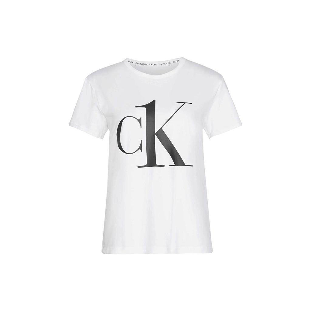 Calvin Klein Letter Print Pullover Round Neck Short Sleeve T-Shirt Men Tops White 000NM1903E-7UM