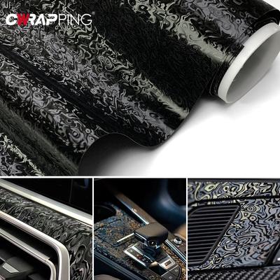 Película de Fibra de Carbono PET Vinilo Tuning Automotriz Película Negra para Carrocería de Coche Pegatinas para Motocicleta Impermeable Fibra de Carbono Accesorios Interiores para Coche