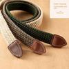 Women's Solid Color Elastic Canvas Belt with Pin Buckle