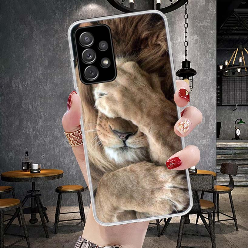 Lion Alpha Male Cub King Phone Case For Samsung Galaxy A12 A22 A32 A52 A72 A02S A51 A50S A71 A70 A31 A20S Note 20 Ultra S10 A10S
