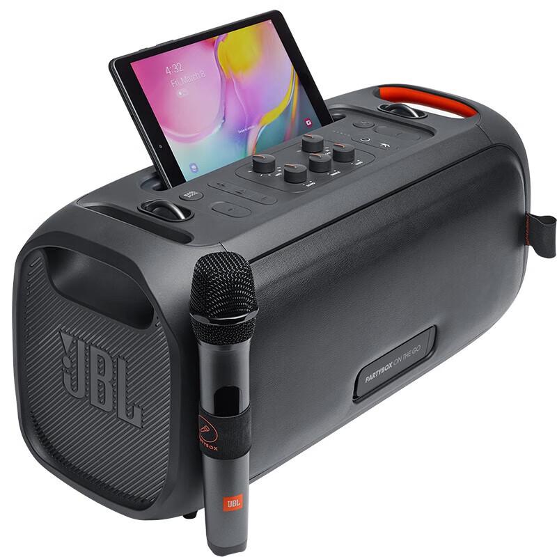 JBL PartyBox On-The-Go Portable Bluetooth Speaker with Wireless Mic