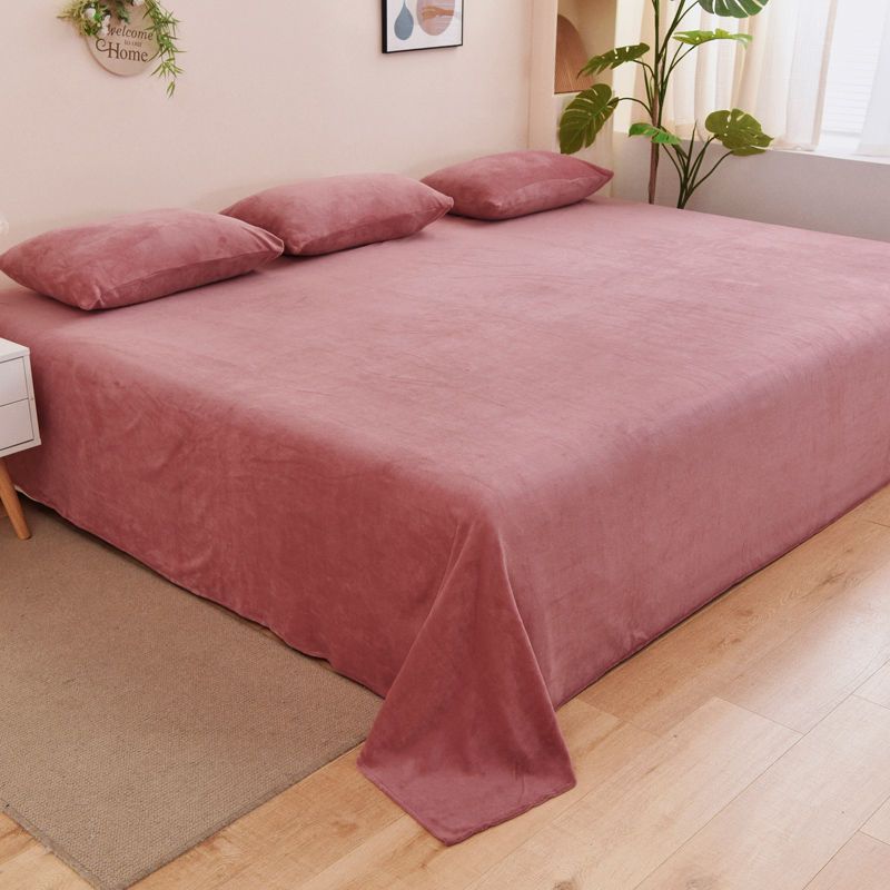 Зимняя теплая толстая плюшевая бархатная плоская простыня — фото 9