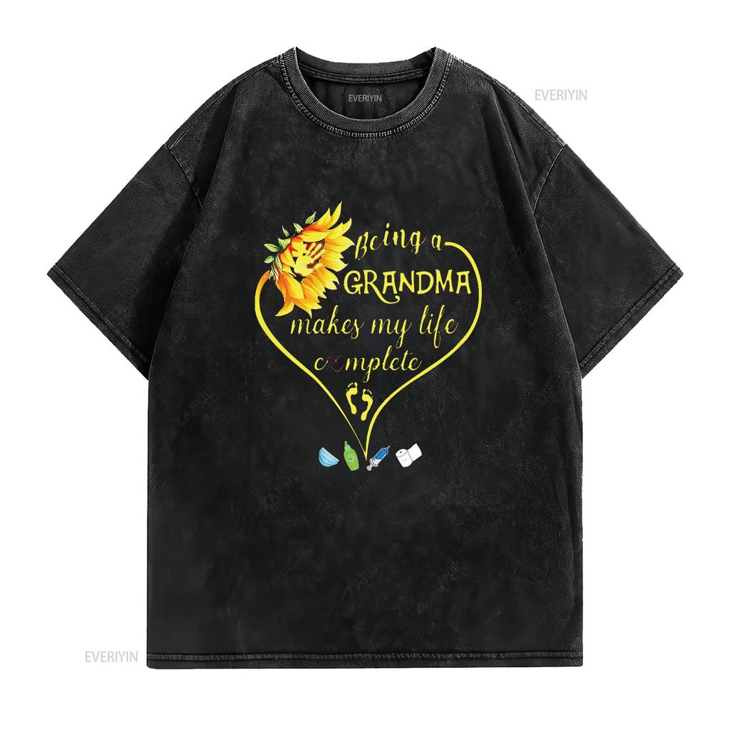 Womens Happy Mothers Day T Shirt For Grandma Plus Size Floral Black 3X Large vintage Washed Stylish graphic