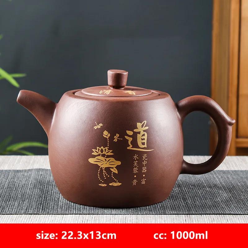 Yixing Purple Clay Tea Pot Chinese Large Capacity Teapot Tradition Beauty Tea Infuser Retro Tea Set Household Drinkware 1000ml