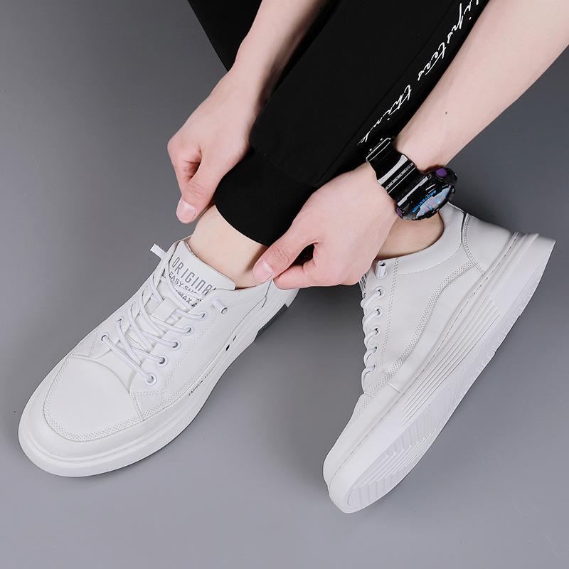 Spring little white shoes men's casual board shoes flow fashion thick sole height increase low top men's shoes