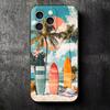 Surfboard Surfing Surf Summer Soft Phone Case for iPhone 16 16E 17 Air 15 Pro Max 14 Plus 13 Mini 11 12 7 Black Cover Back Shell
