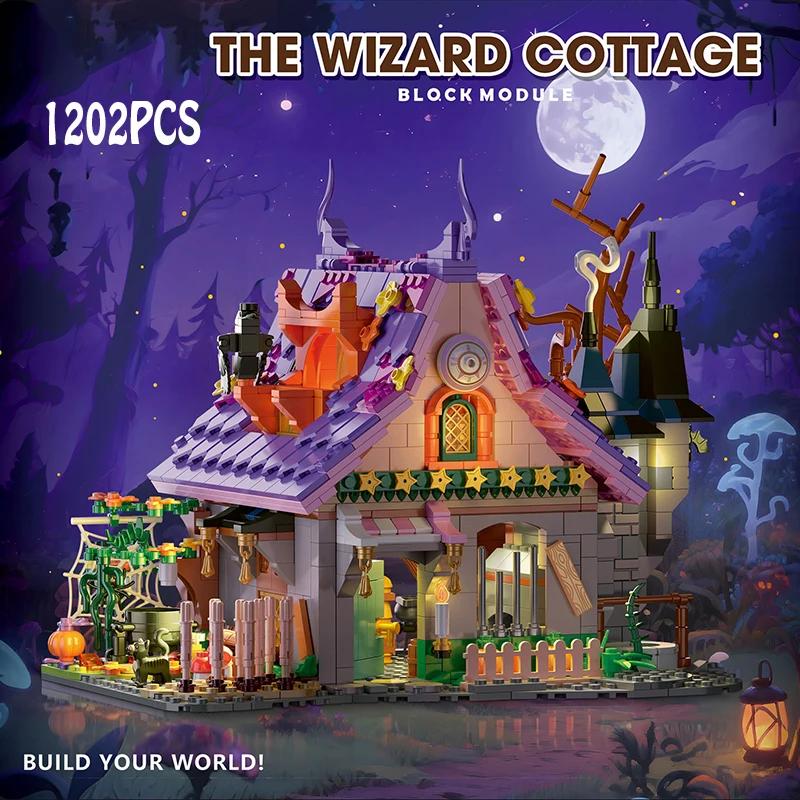 1202Pcs Halloween Fun Magic House Magic World Atmosphere Full Diy Building Blocks Puzzle Toys Children'S Gift