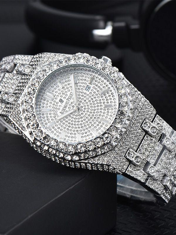 

Full Diamond-Set Men s Watches Luxury Quartz Watches