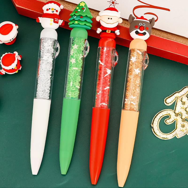 Cartoon Christmas Ballpoint Pen Cute Santa Claus Pen For Student Stationery Gift
