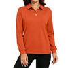 Women's Long Sleeve Button Down Color Blouse with Pockets and Side Slits Casual Collared Top