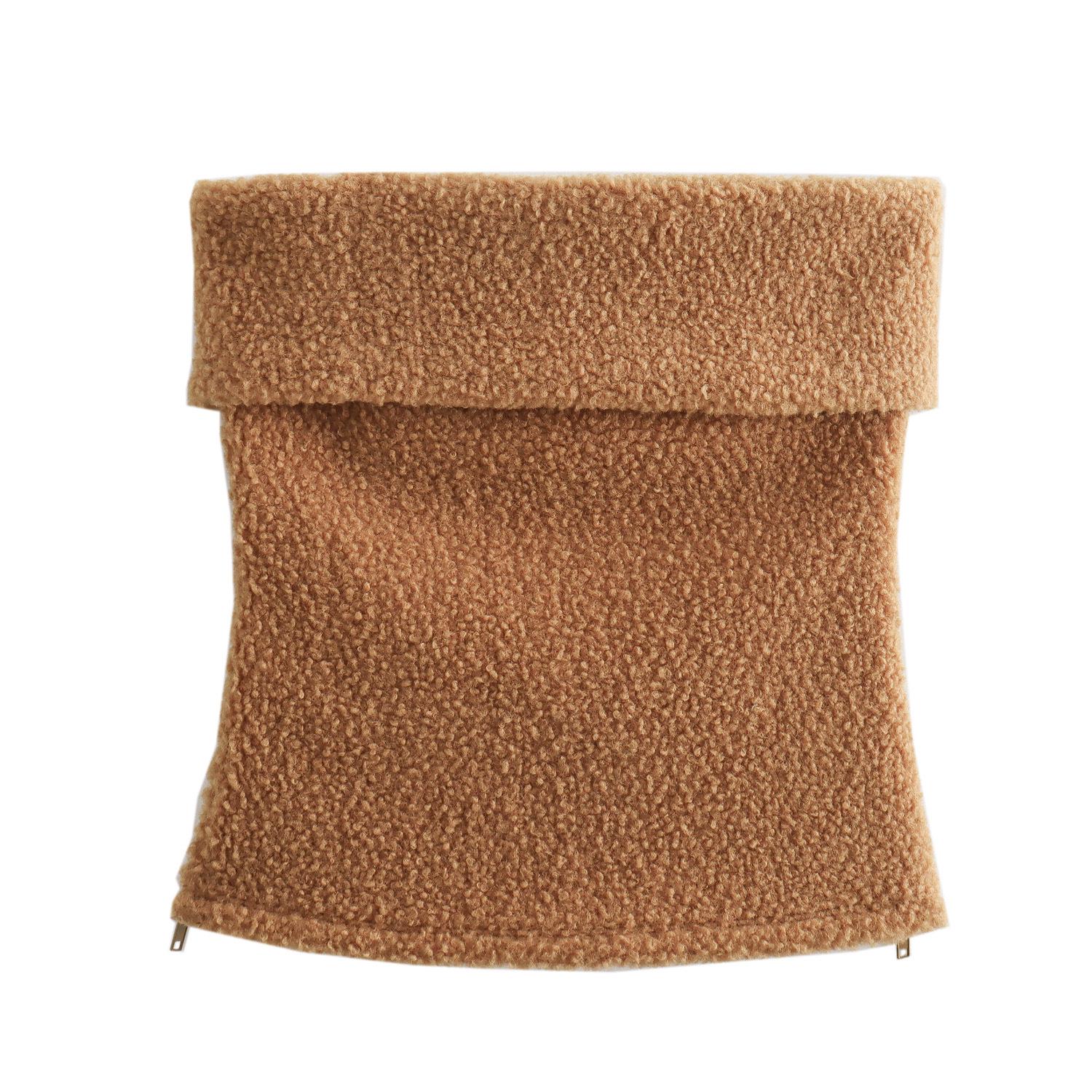 

Топ-бандо с оборками, с открытыми плечами, с прямым воротником, европейско-американский стиль 2024 M