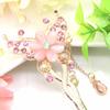 Single Hair Antique Flower Pink for Kimono and Yukata [Miaomyao] Hairpin, Ornament, Design, Gold, (Pink)