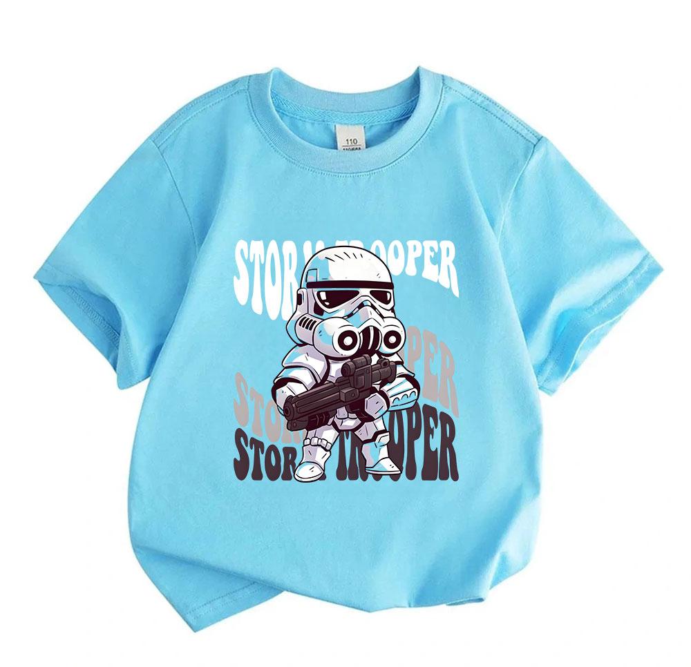 Kids Boys Girls 100% Cotton O-neck Short Sleeve T-shirt, Cut