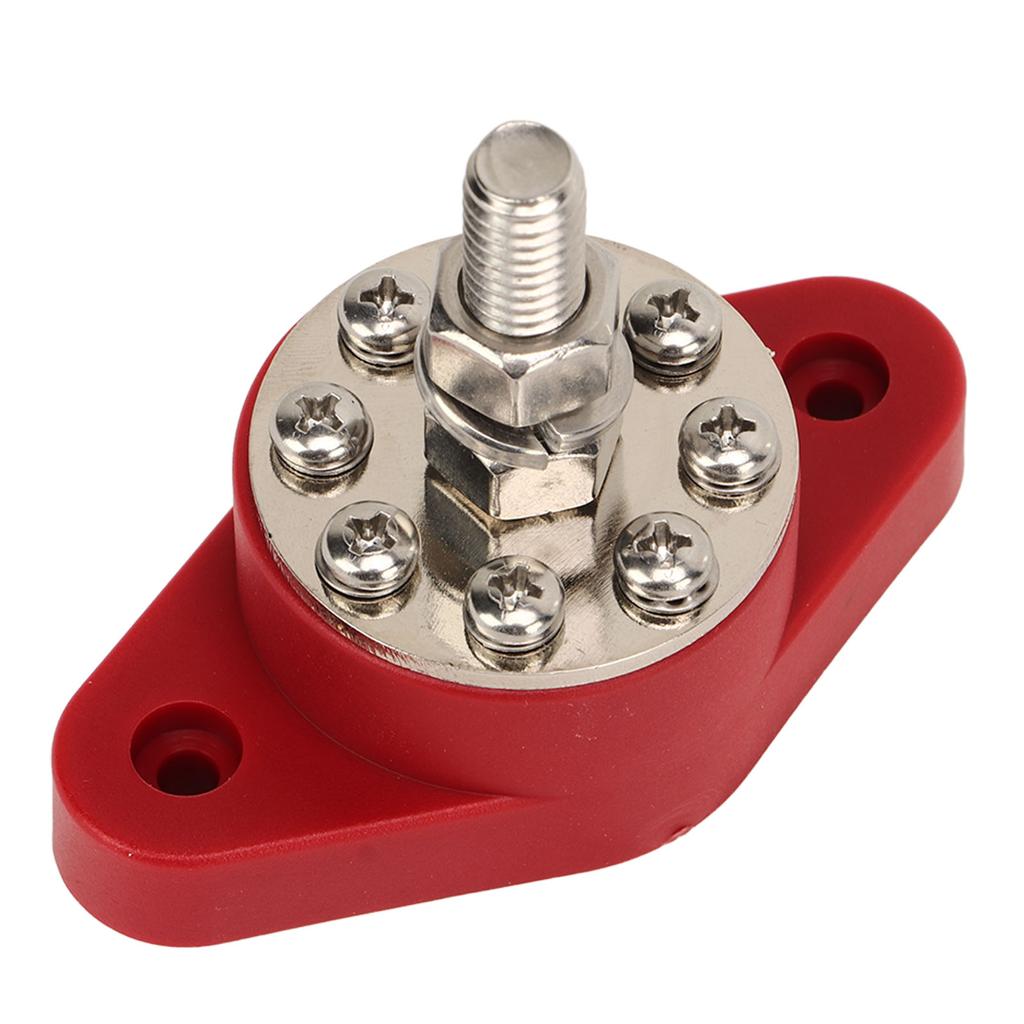 M10 Power Distribution Terminal 3 8in DC 48V 180A Battery Junction Post Bus Bar with 8pcs Terminal