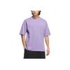 Adidas Back Graphic Pattern Ribbed Crew Neck Pullover Sports Casual Loose Short Sleeve T-Shirt Men T-Shirt Light-Purple JP4583