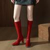 Fashion Women's Patent Leather Thick Thigh Boots Plus Size Knee Boots