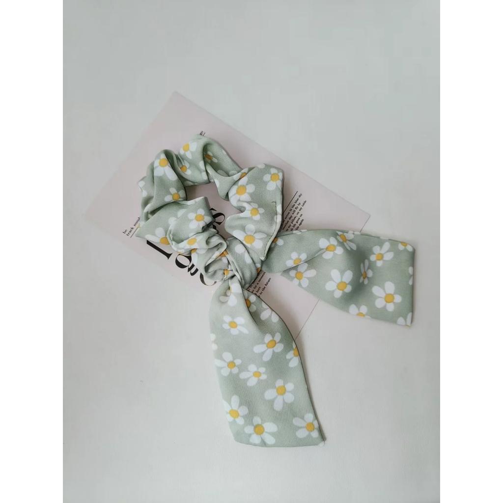 1pc Daisy Floral Ribbon Hair Tie, Fresh, Sweet and Cute Hair Accessory for Women's Daily Use.