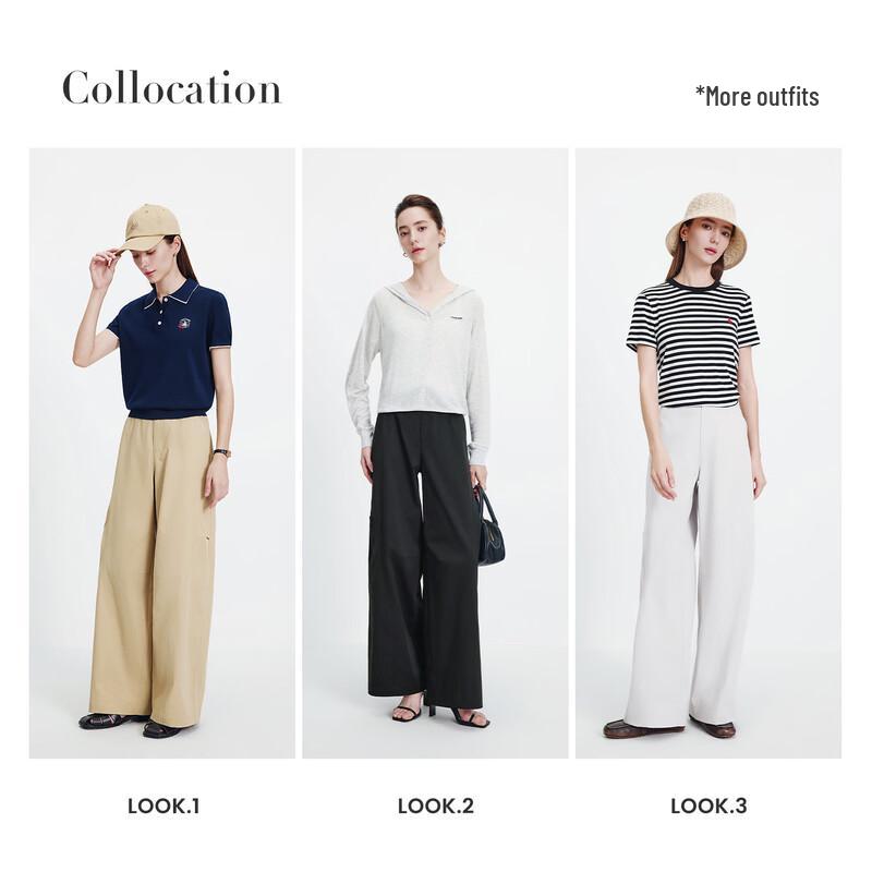 Navigare Women's Loose Fit Wide-Leg Casual Pants