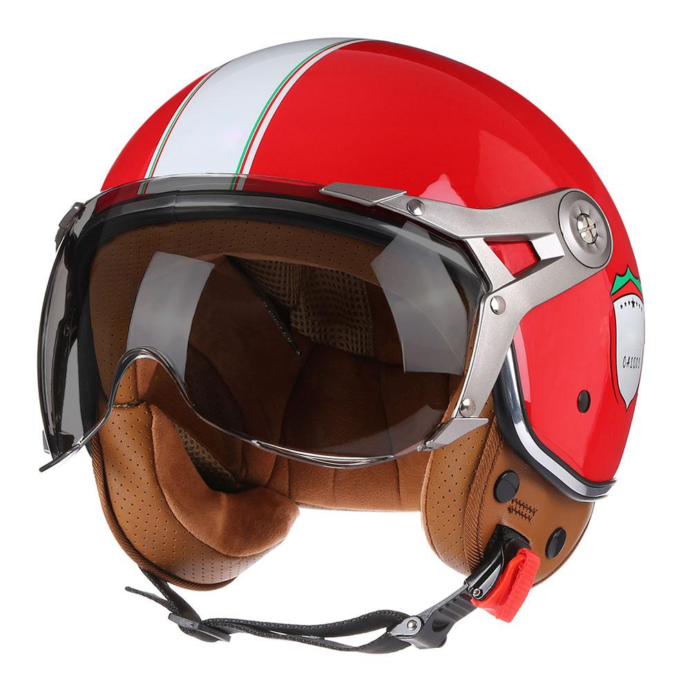 New Open Face 3/4 Motorcycle Helmet Retro Motorbike Helmets Vintage Chopper Capacete De Moto Bike Scooter With For Men Women DOT