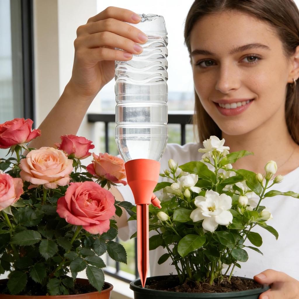 Automatic Plant Watering Spikes 3 pcs Self Watering Devices with Control Valve for Potted Plants Garden Patio Vacation Home Care