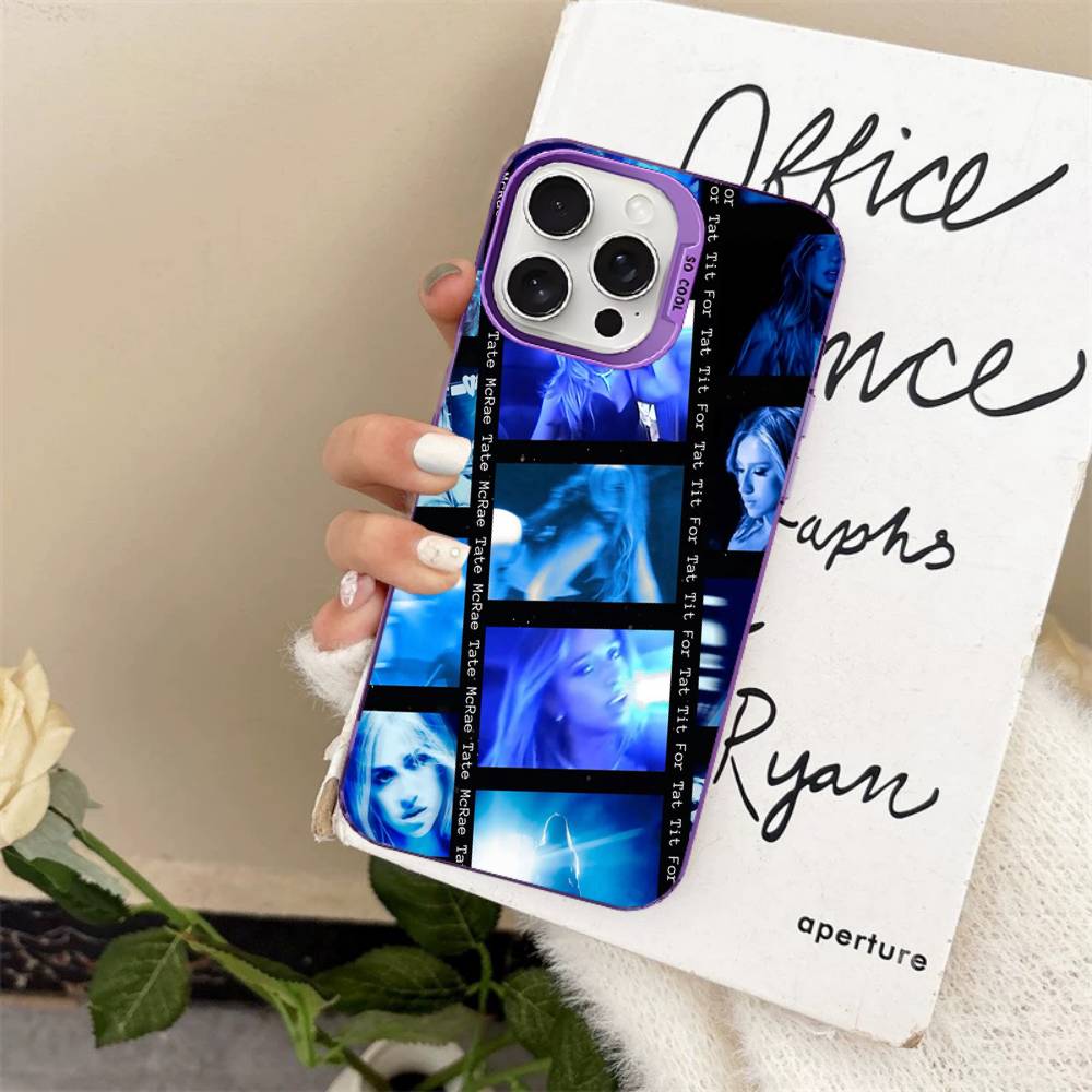 Singer Tate McRae Phone Case For iPhone 16 15 14 13 12 11 Pro Max 17 Plus Colorful Cover