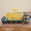 Outdoor travel tea set portable storage bag household one pot four cups ceramic express cup bubble teapot custom printing