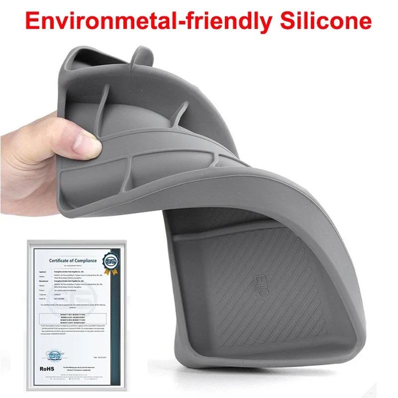 Pour Tesla Model Y Juniper 2025 Modèle de Lancement Model 3 Highland Plateau de Rangement pour Tableau de Bord Écran de Console Centrale en Silicone Boîte Arrière pour Téléphone ETC
