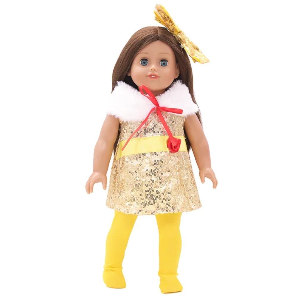 Down Jacket For 18 Inches American Doll Cute Fur Collar Hoodie Doll Clothes Suit Fit 43cm New Baby OG Girl Dolls Best Gift Shoes