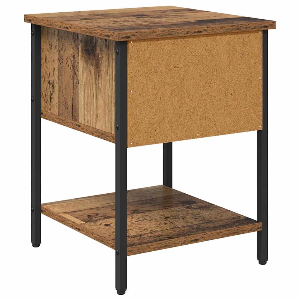 Nightstand Set of 2 Reclaimed Wood Look 34 X 35.5 X 45 Cm Engineered Wood