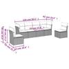 Vidaxl 6-Cz. Garden Furniture Set With Cushions, Black Poly Rattan