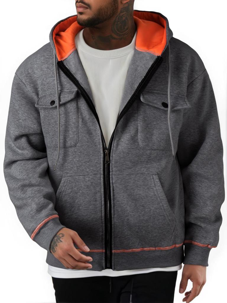 220g European Men's Zip-Up Hoodie: Trendy Fashion Sweatshirt