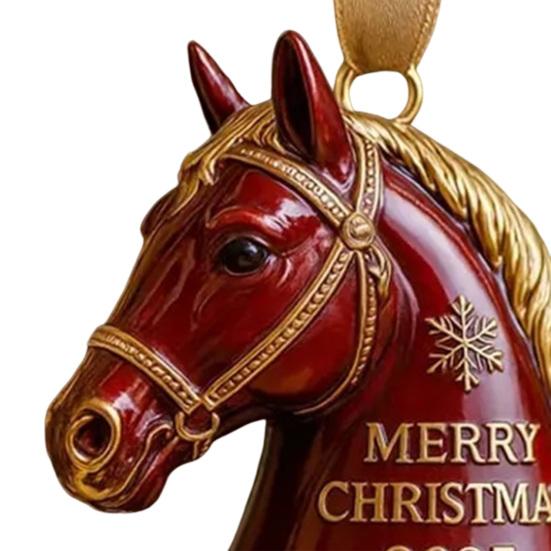 Yousheng Merry Christmas Horse Bell Decoration Home Office Holiday Party Xmas Tree Horse Shape Bell Eyes Hanging Ornament Horse Lover Gift