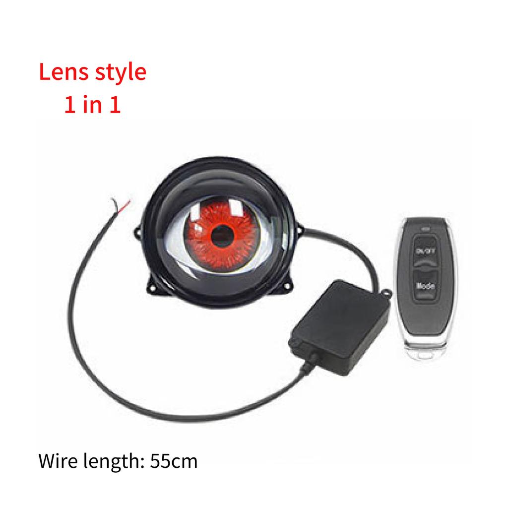 3 Inch Car LED Devil Eyes Demon Evil Eye Lenses 12V 36V For Car Remote Control Eyes Retrofit Kits Fitting Auto Light Accessorie