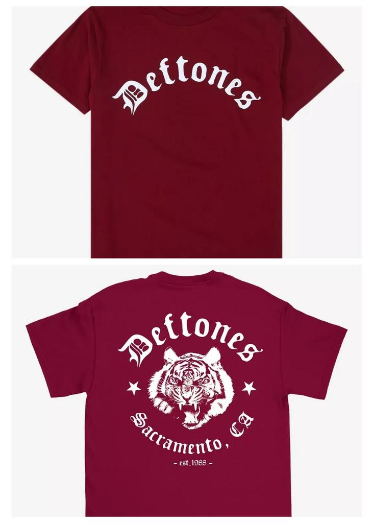 Deftones White Logo T-Shirts for Men Breathable Gothic Japanese Fashion Cotton Round Neck Short Sleeve Soft Oversized T Shirt