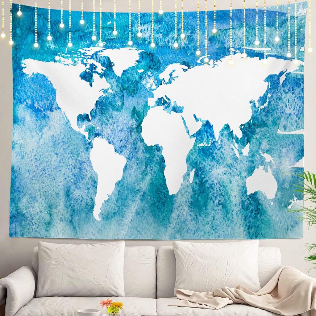 Appeso a Parete per Bambini Studenti, Territorio Geografico Pittorico dell'America Arazzo Educativo per Aula Scolastica Dormitorio Camera da Letto