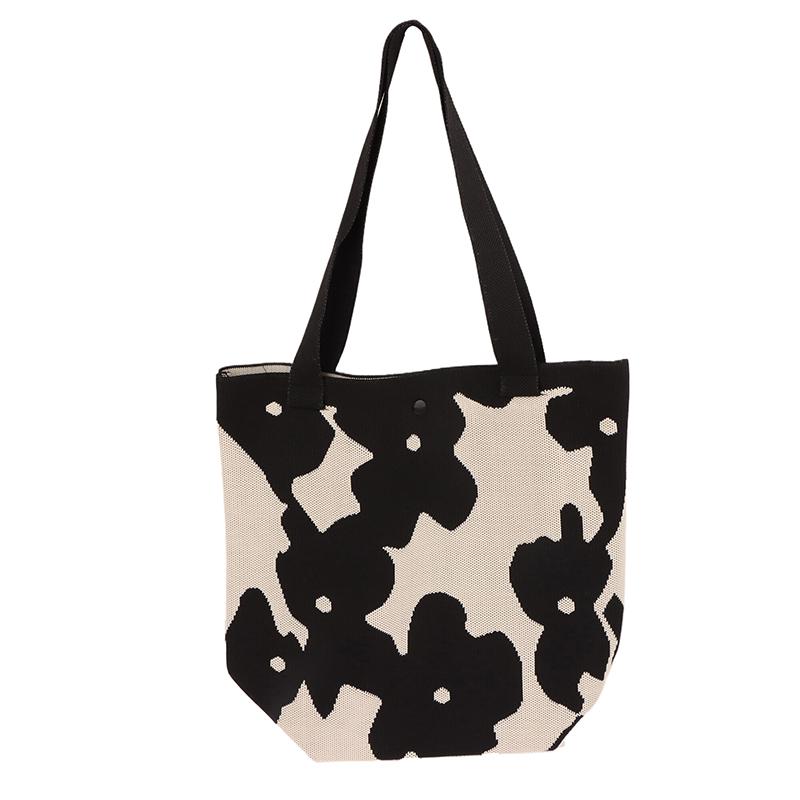 Korean Simple Knitted Shoulder Bag Chic Large Capacity Tote Bag Ladies Casual Handbag  Versatile Shoulder Bags