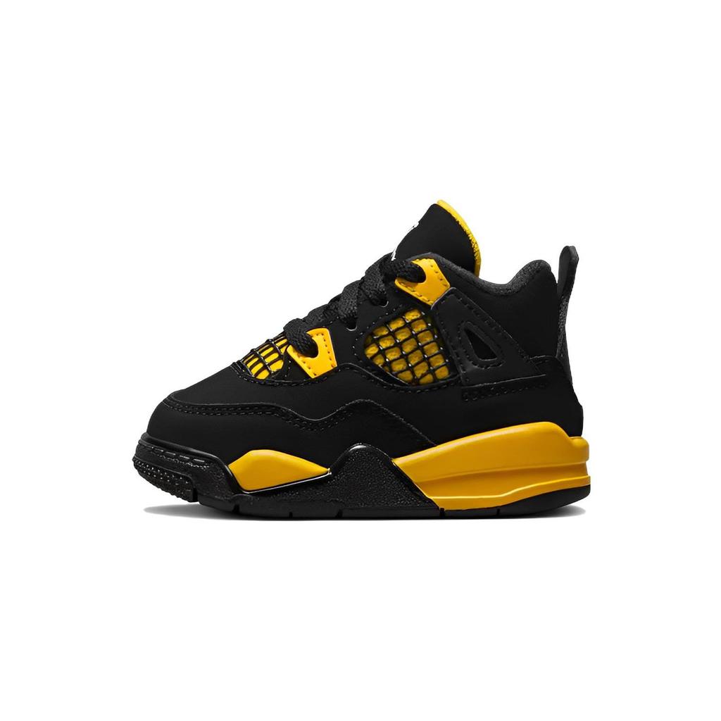 Air Jordan 4 Retro TD Thunder 2023 Baby Sneakers Black Tour-Yellow BQ7670-017