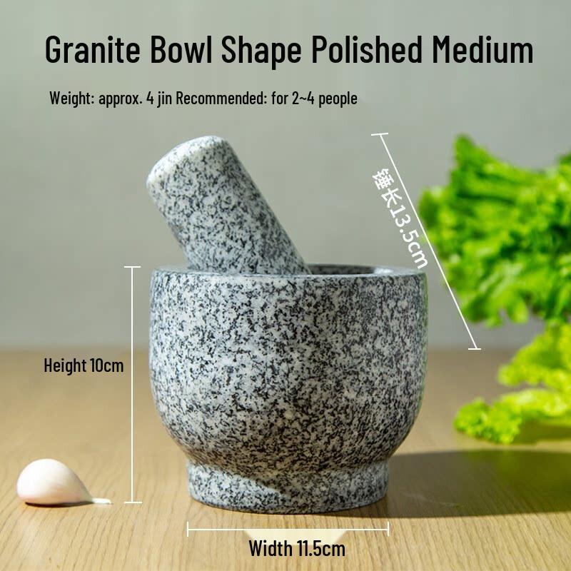 Polished Granite Mortar and Pestle Set
