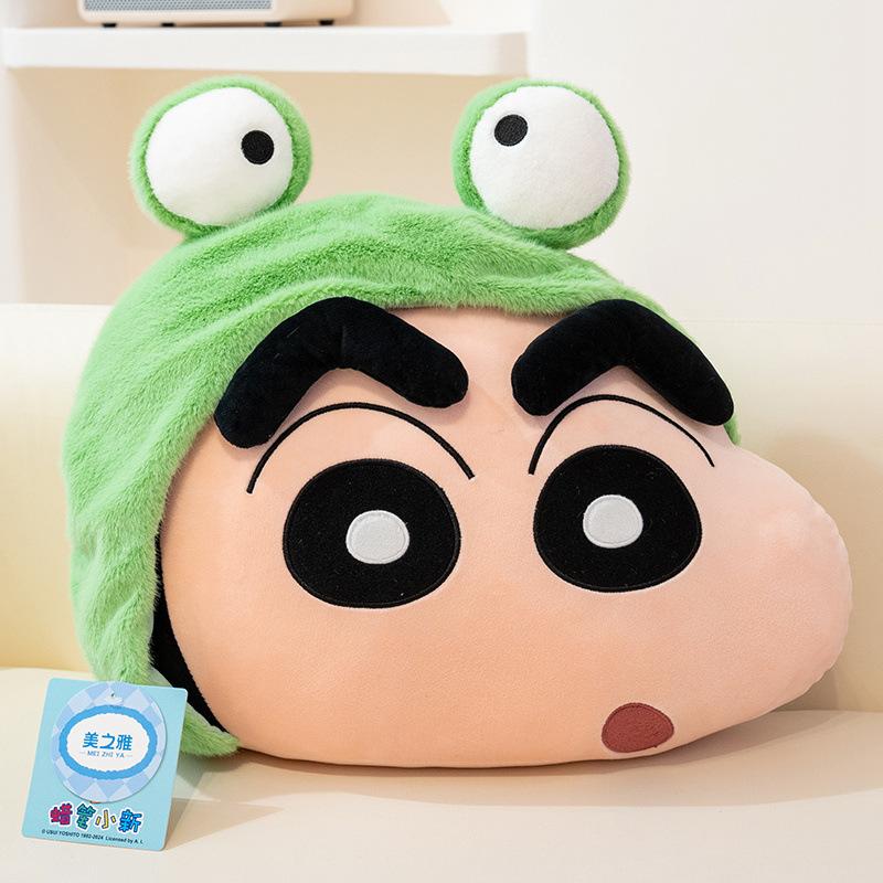 Genuine Crayon Small New Head Pillow Cute Drag Bee Rabbit Superman Frog Series Head Pillow Doll