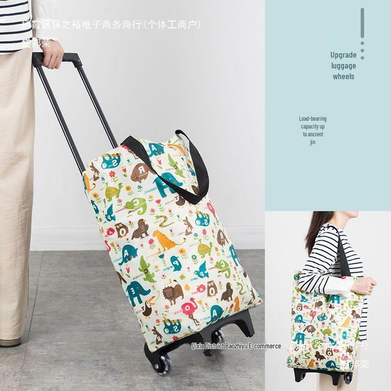 Foldable Portable Shopping Cart with Wheels