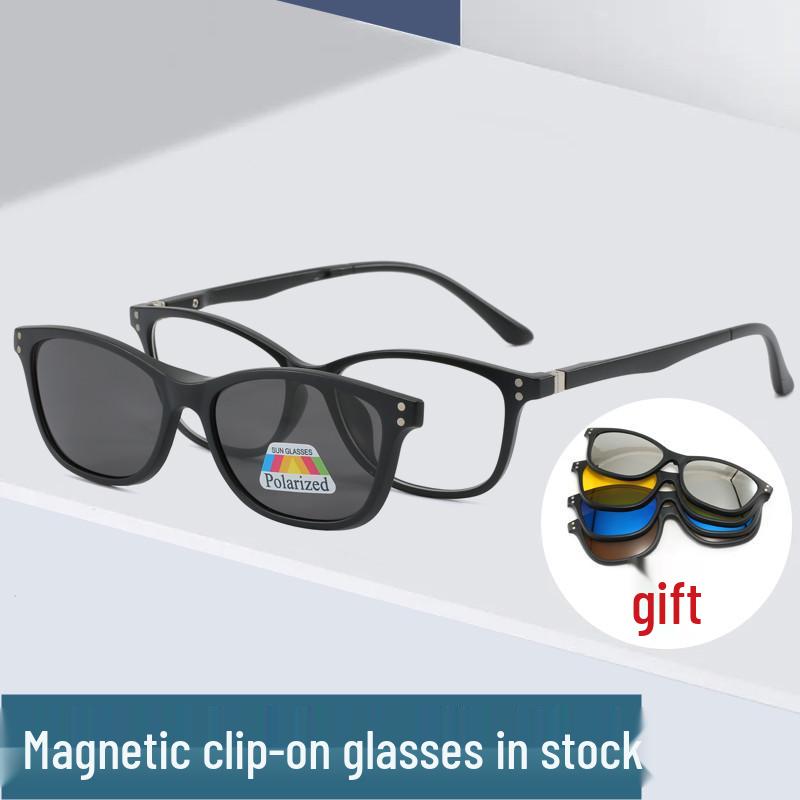 Magnetic Myopia Glasses with Clip-on Polarized Sunglasses 2283 Magnetic Clip-on PC