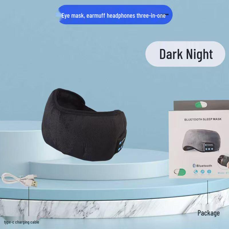 Bluetooth Sleep Mask with Headphones - Wireless, Light-Blocking, for Travel & Dorms, Answer Calls & Enjoy Music